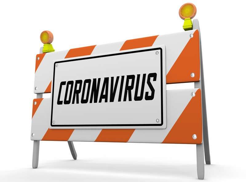 coronavirus construction sign