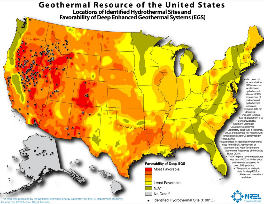 Geothermal Resource Map Of United States