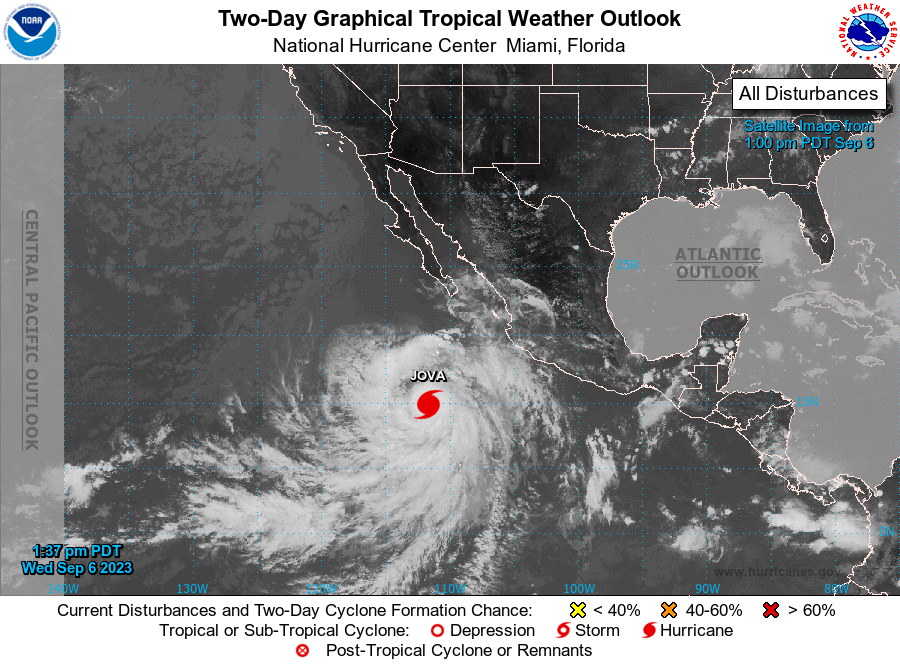 Hurricane Jova Alert Pacific Ocean West Coast USA And Mexico Watches