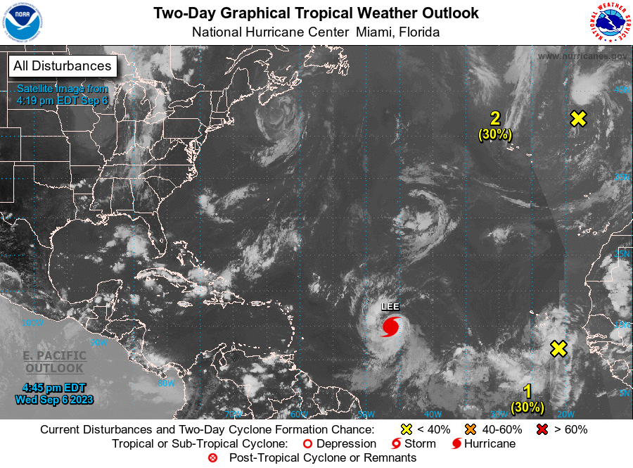 Hurricane Lee Caribbean Islands Puerto Rico Florida East Coast USA Storm Alert